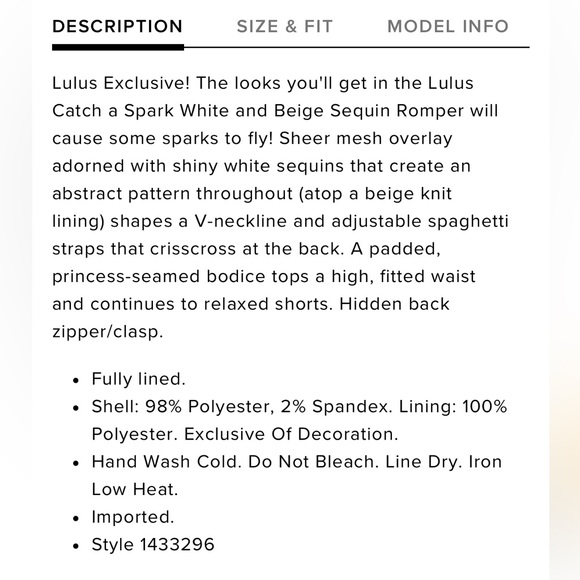 Lulus Catch a Spark White and Beige Sequin Romper for bachelorette shower or fun - Picture 12 of 13